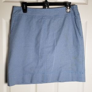 Talbots Blue and White Geometric Print Skirt